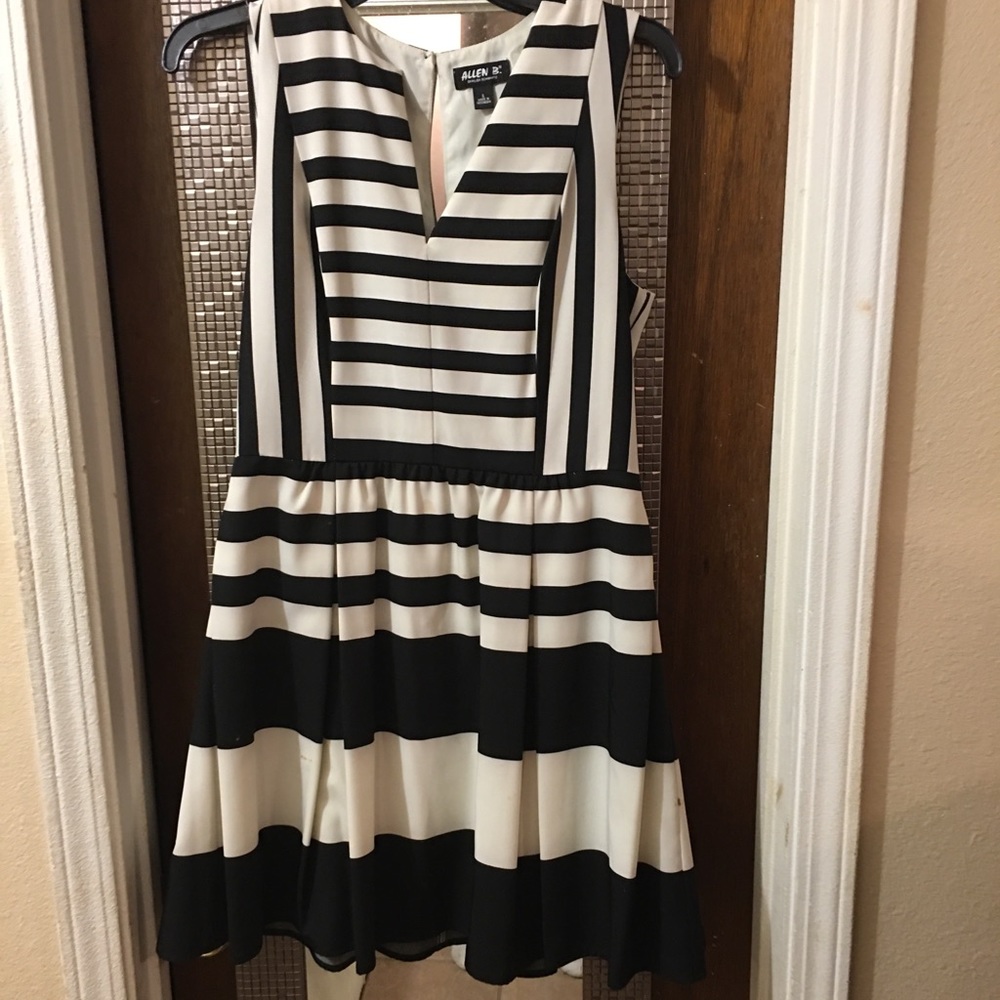 Black and white striped dress